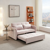 55.5" Twins Pull Out Sofa Bed  Pink Velvet