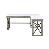 Rustic Oak finish Writing Desk w/Lift Top in Marble Top