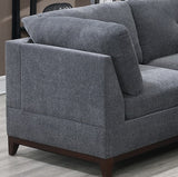 Ash Grey Chenille Fabric Sectional Couch