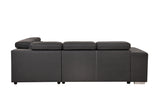 Grey Sectional Sofa with Adjustable Headrest, Sleeper Sectional Pull Out Couch