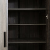 Grey Farmhouse Shoe Cabinet with Six Shelves