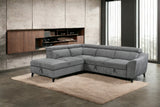 Wrenley Gray Chenille Sectional Sofa with Sleeper & Storage