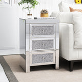 Silver Mirrored Nightstand