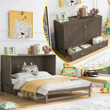 Queen Size Murphy Bed with Built-In Charging Station