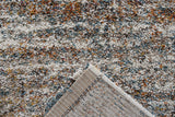 Ezra Ivory, Blue, Orange, and Rust Olefin Shag Area Rug 8x10