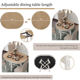 5-Piece Farmhouse Dining Table Set Wood Round Extendable Dining Table