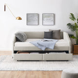 Full Size Daybed with Two Drawers Trundle