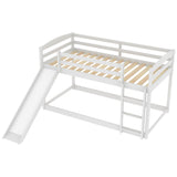Twin over Twin Bunk Bed with Convertible Slide and Ladder