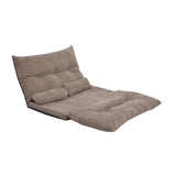 Light Brown - Adjustable Folding Futon Video Gaming Sofa