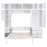 Full Size Murphy Bed with Lockers and Wardrobe