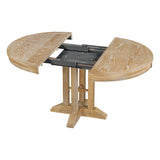5-Piece Dining Set Extendable Round Table and 4 Upholstered Chairs