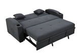 Pull Out 3 in 1 Convertible Modern Sofa Sleepert, Cup Holders, Pillows and Pockets