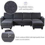 3 Piece U shaped Sofa with Removable Ottomans