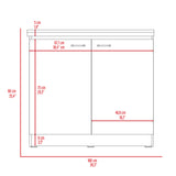 Rectangle 2-Door Utility Sink and Cabinet White