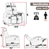 Power Lift Recliner Chair - USB Charge Port (Light Gray)