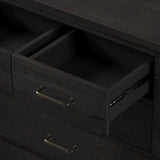 Rustic Farmhouse Style 6 Pieces Bedroom Sets Blackwash Queen Bed with 2 Drawers, Nightstand*2, Chest, Dresser and Mirror, Coffee