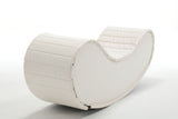 White Rocking Leisure chair for back stretching - bench, Relax Yoga Chaise Leather Curved Sofa