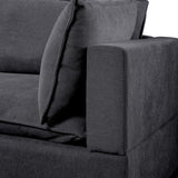 Dark Gray Fabric 7Pc Modular Sectional Sofa with Ottoman and USB Storage Console Table