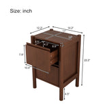 Queen 4 Piece Bedroom Set Mid Century Modern  Platform Bed with Two Nightstands and Dresser