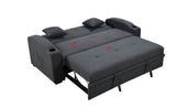 Pull Out 3 in 1 Convertible Modern Sofa Sleepert, Cup Holders, Pillows and Pockets