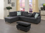 Left Hand Facing Sofa & Chaise with Ottoman