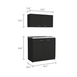 Cambridge 2-piece Rectangle Cabinet Set Black