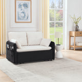 Modern Convertible Sofa Bed w/2 Removable Armrests w/USB Power Port