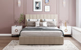 Queen size Upholstered Platform bed with a Hydraulic Storage System