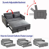 Sofa Bed, 3-in-1 Versatile Velvet with Adjustable Backrest