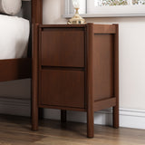 Queen 4 Piece Bedroom Set Mid Century Modern  Platform Bed with Two Nightstands and Dresser