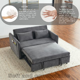 Sofa Bed, 3-in-1 Versatile Velvet with Adjustable Backrest