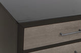 Stylish Two-Tone Finish Bedroom Nightstand Walnut Veneer