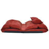 Red Adjustable Folding Futon Sofa with Two Pillows