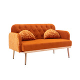 Orange Velvet  Sofa