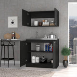 Cambridge 2-piece Rectangle Cabinet Set Black