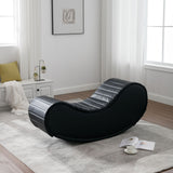Rocking Leisure chair for back stretching - bench, Relax Yoga Chaise Leather Curved Sofa