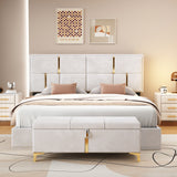 Queen 2-Piece Bedroom Set Upholstered Platform Bed with Hydraulic Storage