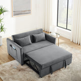 Convertible Sofa Bed Velvet Double Sofa with Pullout Bed, Seat with Adjustable Backrest