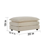 Sectional Sofa w/Reversible Footrest, 5-Seater Convertible Corner Couch with 2 Ottomans