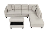 Modern Sectional Sofa with Storage Ottoman