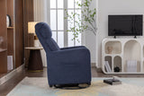 Navy Blue Fabric Swivel Rocking Chair