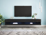 Wall Mounted Floating 80" TV Stand with 20 Color LEDs