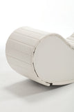 White Rocking Leisure chair for back stretching - bench, Relax Yoga Chaise Leather Curved Sofa