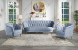 Sofa w/2 Pillows, Light Gray Velvet