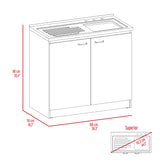 Rectangle 2-Door Utility Sink and Cabinet White