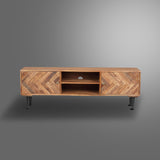 Brown TV Cabinet Herringbone 2 Door