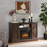 Farmhouse Classic Media TV Stand Entertainment Console with 18" Electric Fireplace Insert