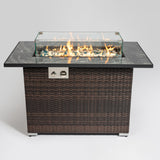 Outdoor Fire Pit Table, Propane Fire Table with Ceramic Tabletop Gas Fire Table