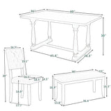 Grey 6-Piece Dining Table and Chair Set