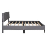 Queen Upholstered Linen Platform Bed - Gray